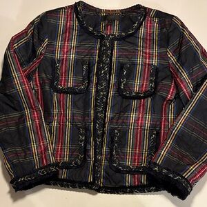 J. Crew Classic Plaid Jacket with edge detail. Barely worn